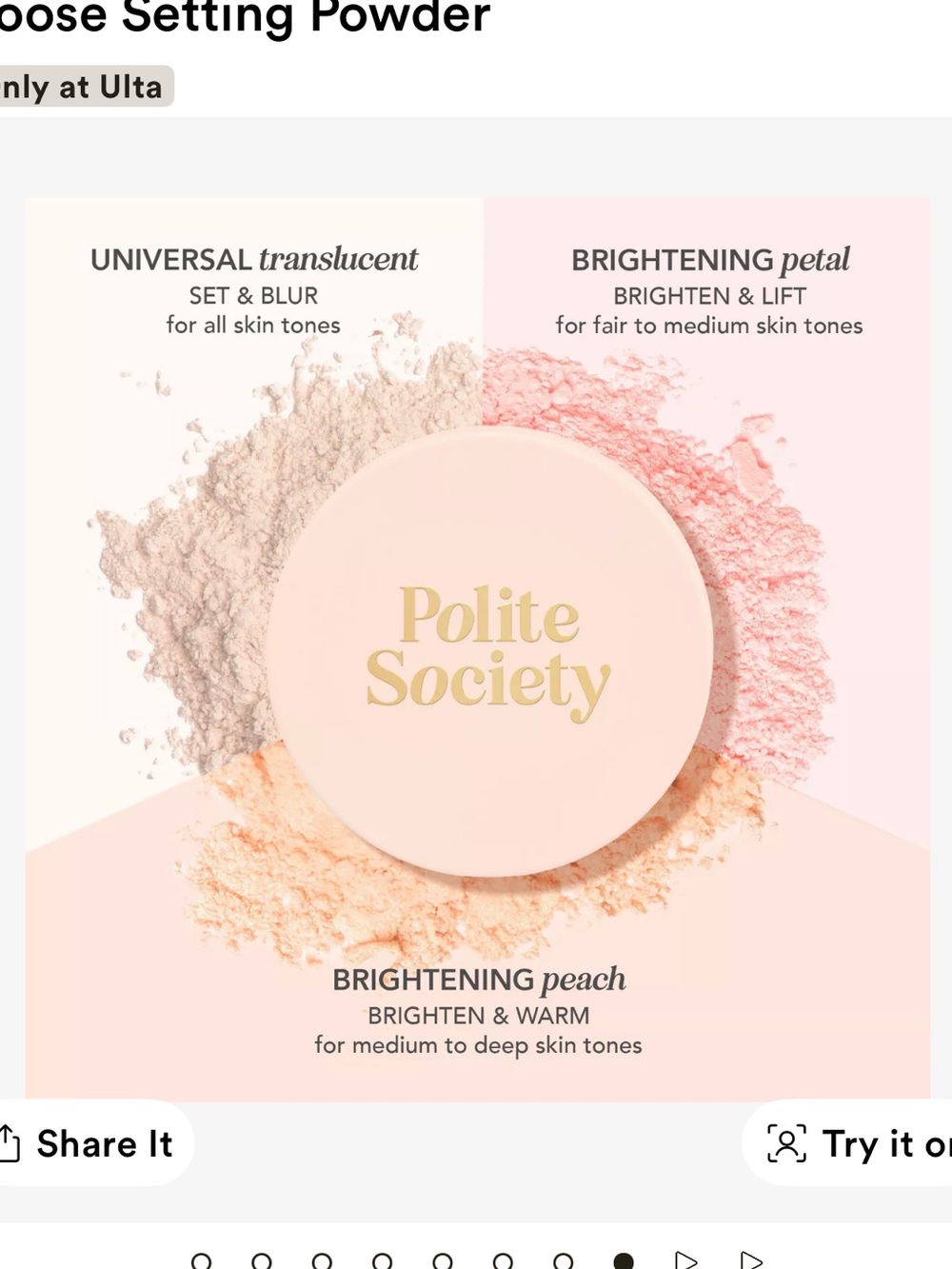 Polite Society more Than A Pretty Powder brightening Petal Loose Setting - Picture 4 of 4